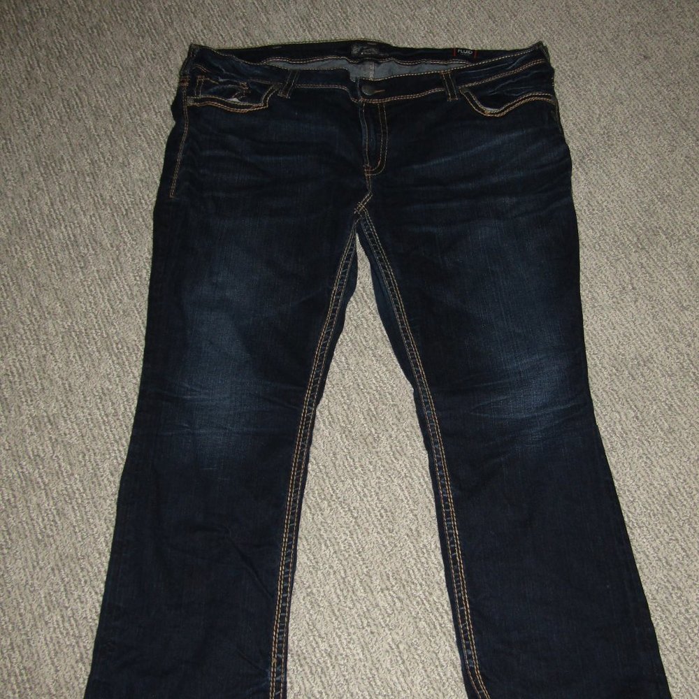 Silver Jeans Suki Mid Straight Size 24 X 30 Plus Size Dark Wash Fluid Denim